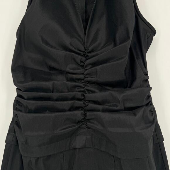 Tadashi Shoji VTG Ruched Bodice Tuxedo Dress Sz 6 Cocktail Gothic Glam Prom - Picture 5 of 9